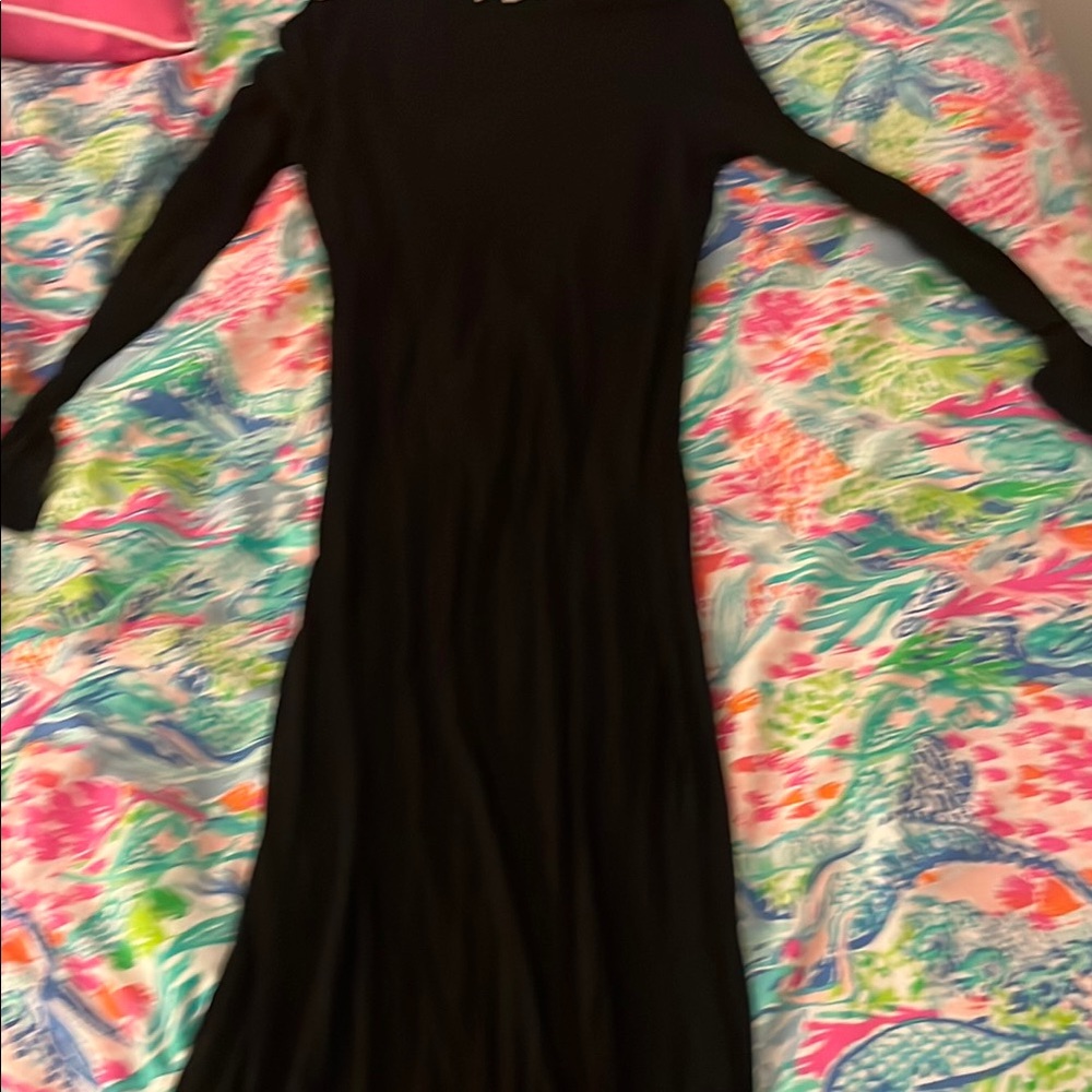 Young Fabulous & Broke Black Long Sleeve Sheath Maxi Dress